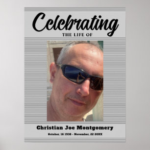 Celebrating the life  Photo Funeral  Foam Board Poster