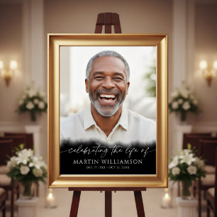 Celebrating the Life Photo Modern Script Memorial Poster