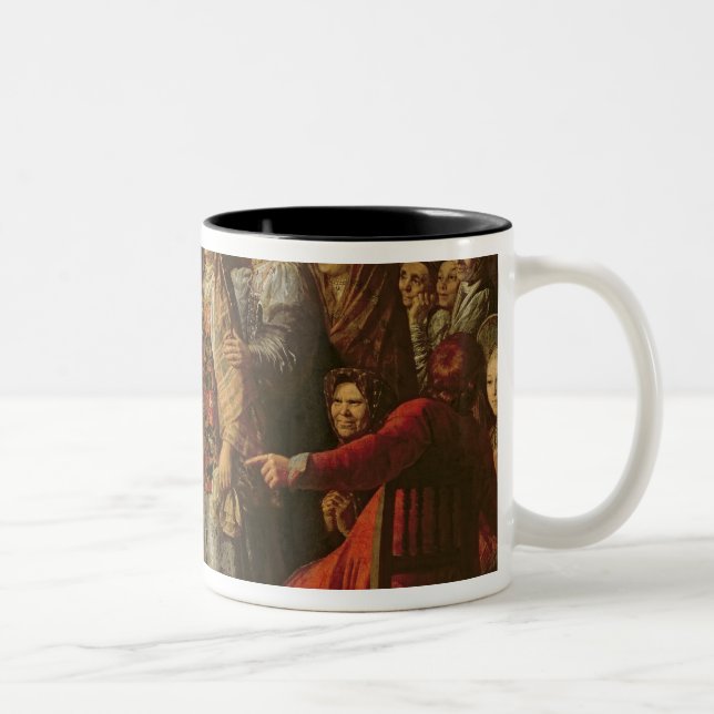 Celebrating the Wedding Agreement, 1777 Two-Tone Coffee Mug (Right)