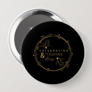 Celebrating Together Always Black Gold Anniversary 10 Cm Round Badge