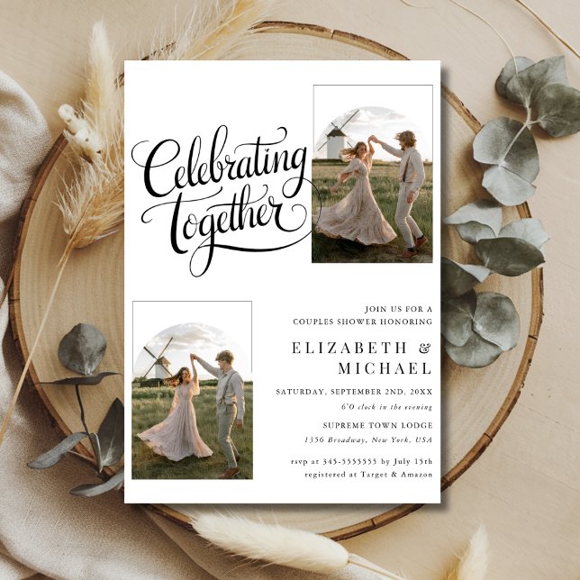 Celebrating Together Couples Shower Arch Photo Invitation (Creator Uploaded)