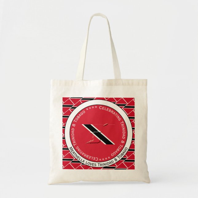 Celebrating TRINIDAD & TOBAGO Custom Text Photo Tote Bag (Front)