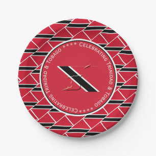 Celebrating TRINIDAD & TOBAGO FLAG Custom Photo Paper Plate