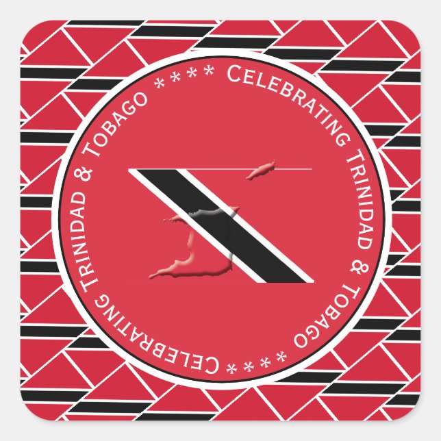 Celebrating TRINIDAD & TOBAGO FLAG Custom Photo Square Sticker (Front)
