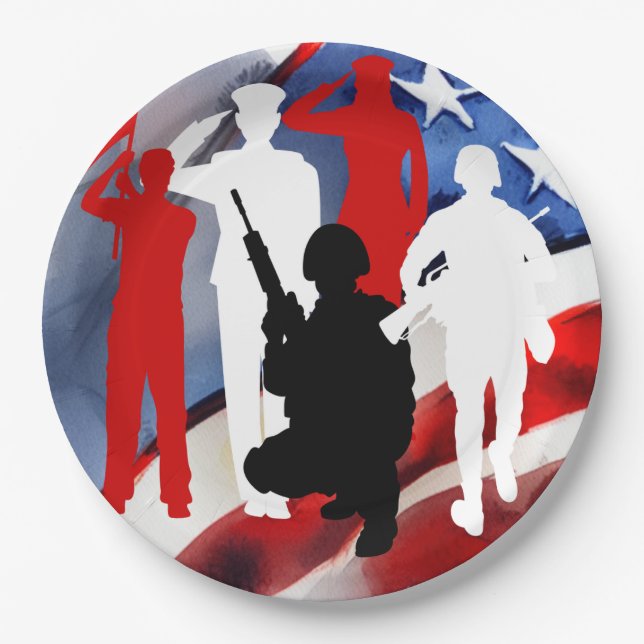 Celebrating Veterans Paper Plate (Front)