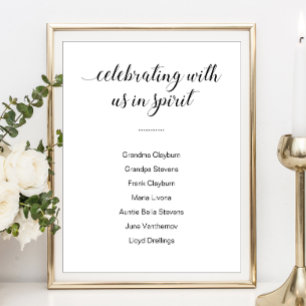 Celebrating With Us In Spirit With Names Wedding P Poster
