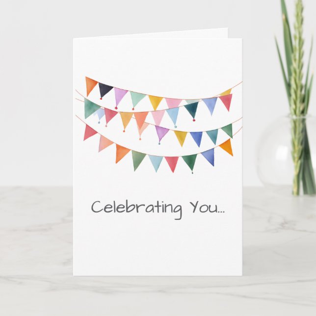 Celebrating You Happy Birthday Colorful Artisan Card (Front)