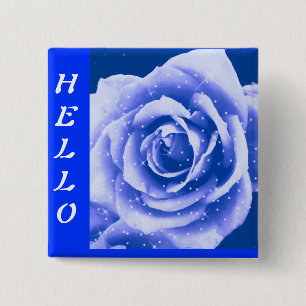 Celebration #2-blue rose_ 15 cm square badge