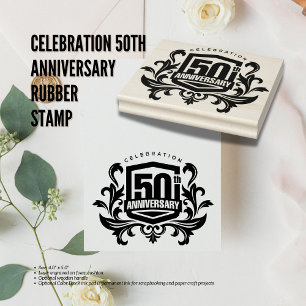 Celebration 50th Anniversary Rubber Stamp
