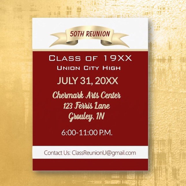Celebration!  50th Class Reunion Invitation Postcard (Creator Uploaded)