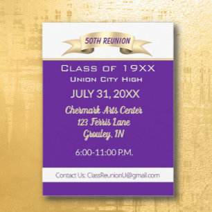 Celebration!  50th Class Reunion Invitation Postcard