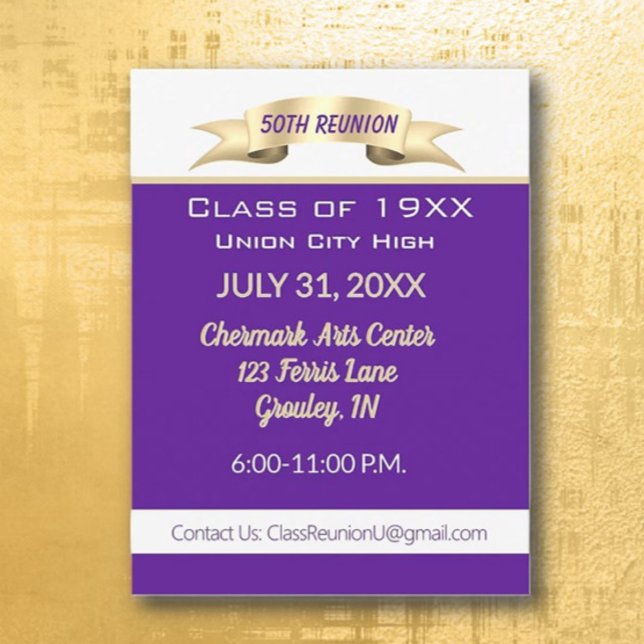 Celebration!  50th Class Reunion Invitation Postcard (Creator Uploaded)