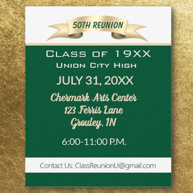 Celebration!  50th Class Reunion Invitation Postcard (Creator Uploaded)