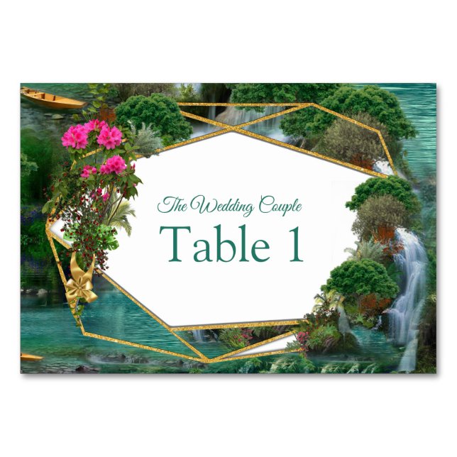 Celebration at the Magical Fantasy Lake Table Number (Front)