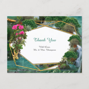 Celebration at the Magical Fantasy Lake Thank You Announcement Postcard