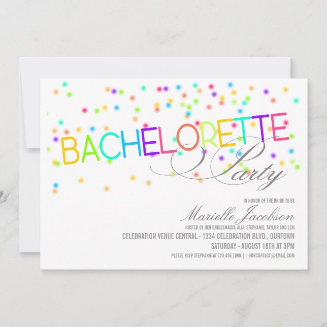Celebration Bachelorette Party Invitations (Front)