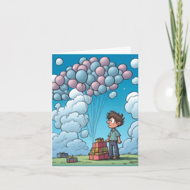 Celebration, balloon, birthday theme card (Front)