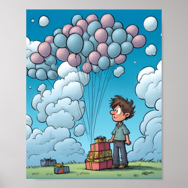 Celebration, balloon, birthday theme poster (Front)