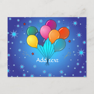Celebration Balloons Template Postcard