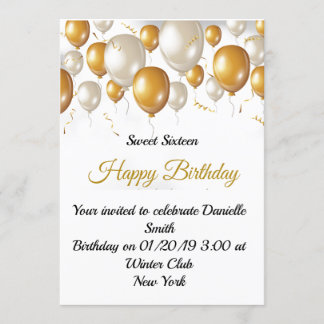 Celebration Birthday Balloons Invitation