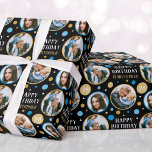 Celebration Birthday Custom Photo Blue Wrapping Paper<br><div class="desc">Celebrate a special birthday with this personalised photo wrapping paper. Both the name and birthday age can also be customised to make it truly unique.</div>