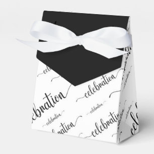 Celebration black on white favour box