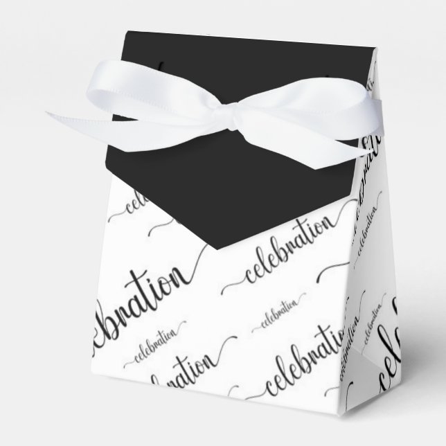Celebration black on white favour box (Front Side)