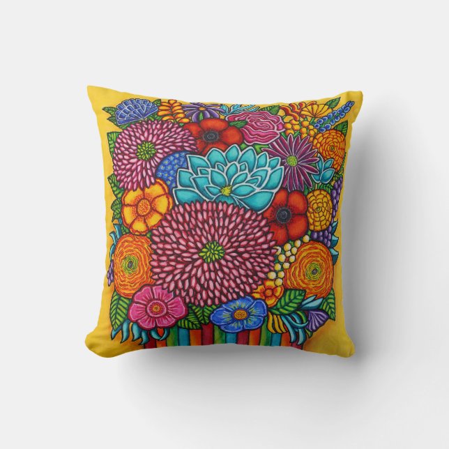 Celebration Bouquet Throw Pillo Cushion (Front)