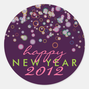 Celebration Bubbles Happy New Year's Eve Classic Round Sticker