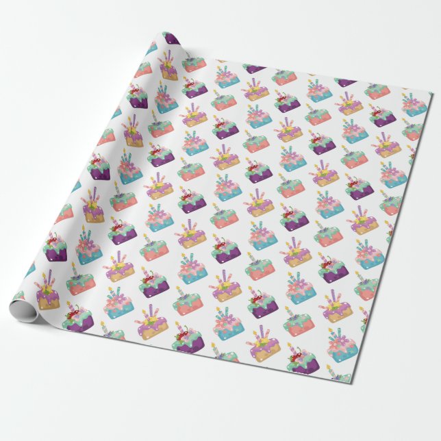 Celebration Cakes Wrapping Paper (Unrolled)