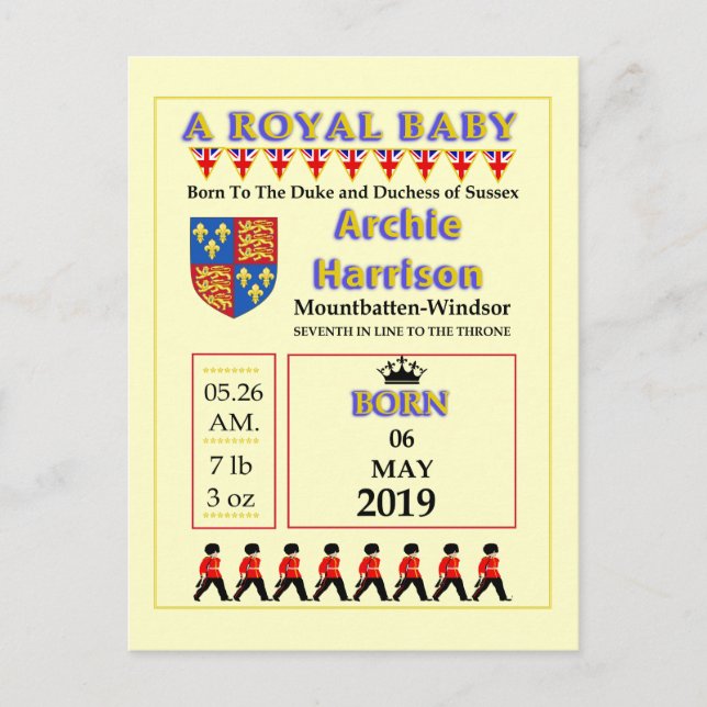 Celebration Cards Royal Baby (Front)