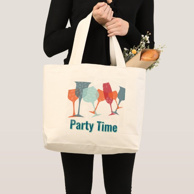 Celebration Cocktails Design Large Tote Bag (Front (Product))