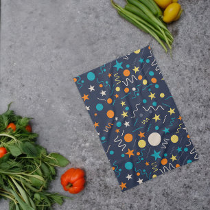 Celebration Confetti Shapes Tea Towel