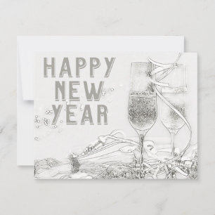 Celebration cup glasses, New Year’s Eve Card