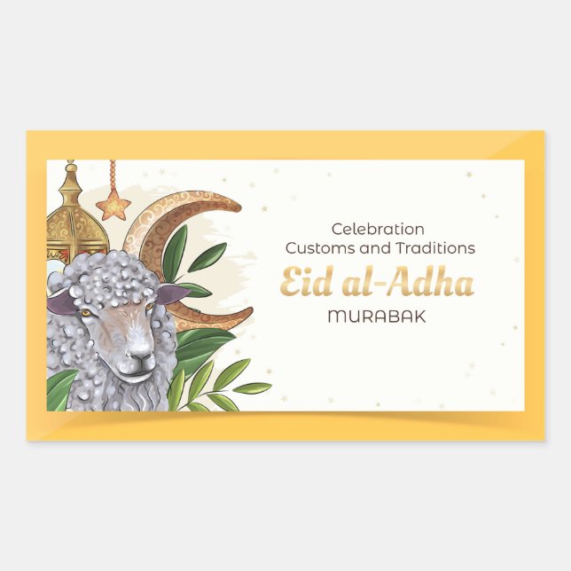 Celebration Custons and Traditions (Eid al-Adha) Rectangular Sticker (Front)
