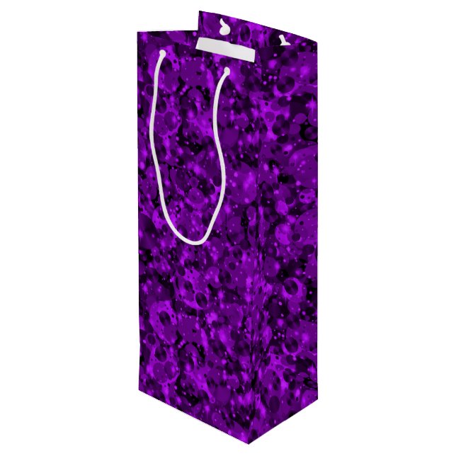 Celebration Dots-10-Purple WINE GIFT BAG (Back Angled)