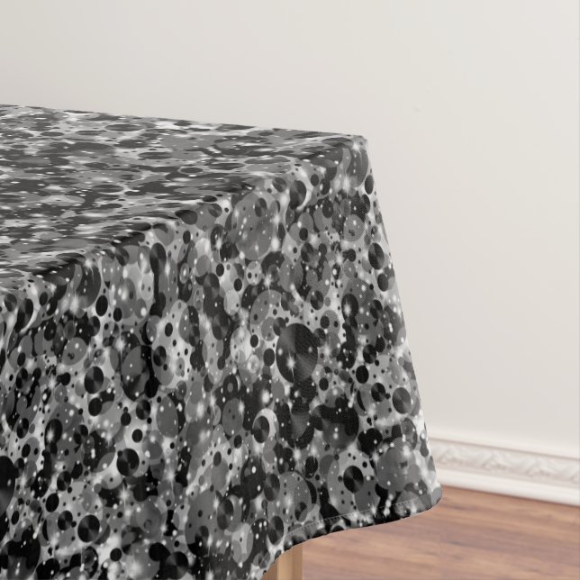 Celebration Dots 19-Black Cotton Tablecloth 52x70 (In Situ)