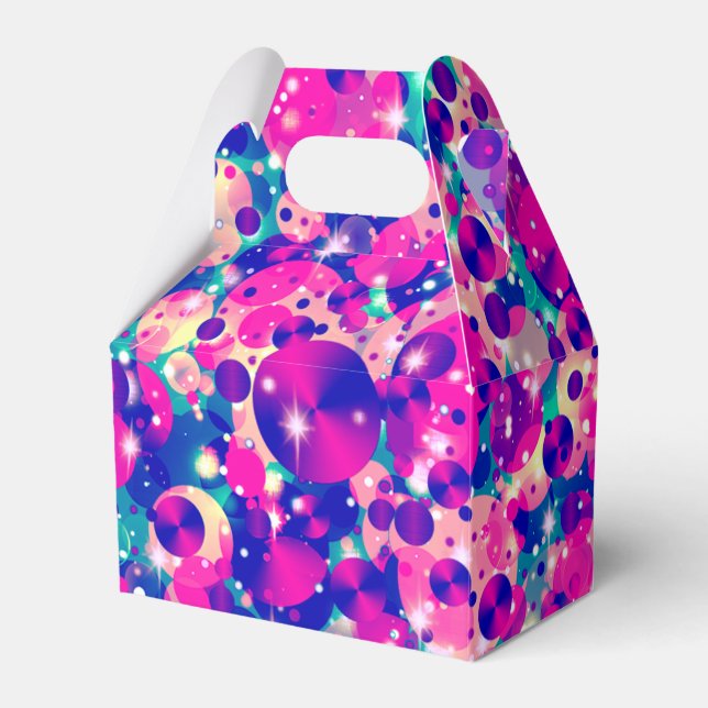 Celebration Dots-4-PARTY FAVOR BOX,gable Favour Box (Front Side)