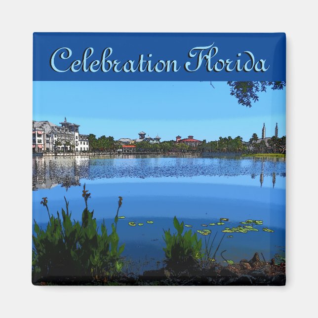 Celebration Florida Square magnet with Effects (Front)