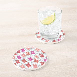 Celebration Flowers and Polka Dots Coaster