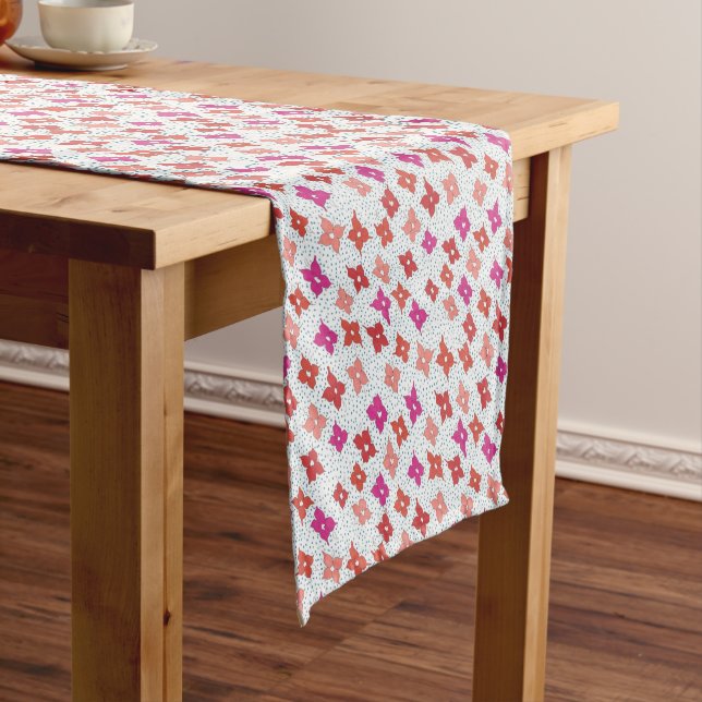 Celebration Flowers and Polka Dots Short Table Runner (In Situ)