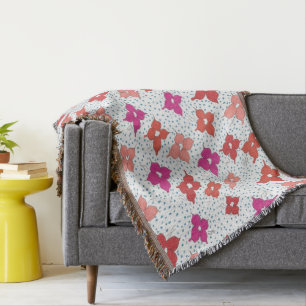 Celebration Flowers and Polka Dots Throw Blanket