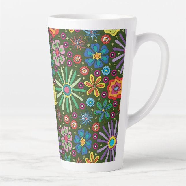 Celebration Flowers Latte Mug (Right)