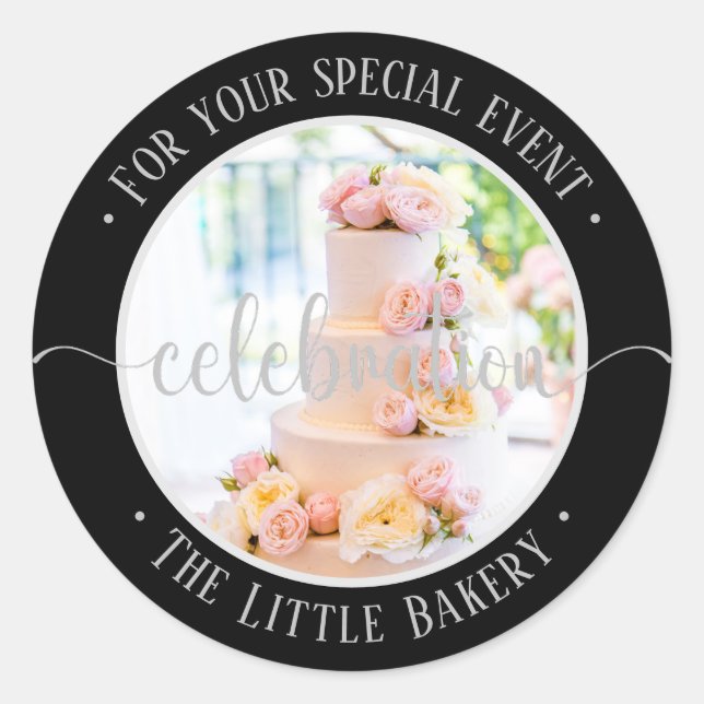 Celebration for your spesial event  classic round sticker (Front)