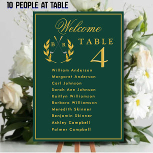 Celebration Golf Wedding Seating 10 Guest Names Table Number