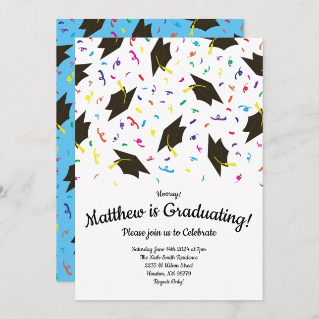 Celebration Graduation Party Colourful Invitation (Front/Back)