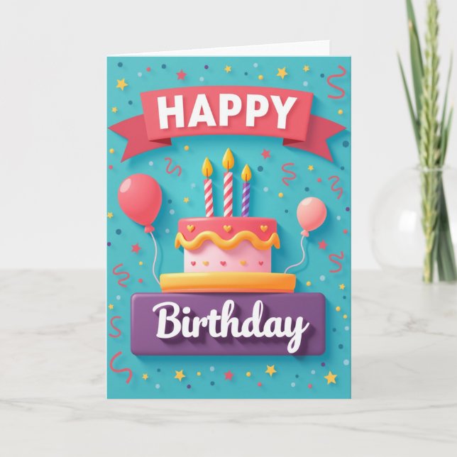 Celebration Heart Birthday Card (Front)