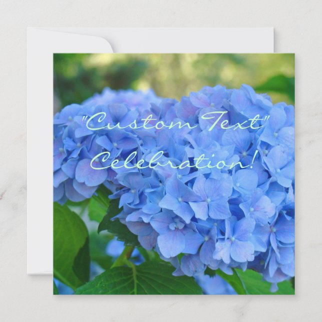 CELEBRATION! Invitation Cards Blue Hydrangea (Front)