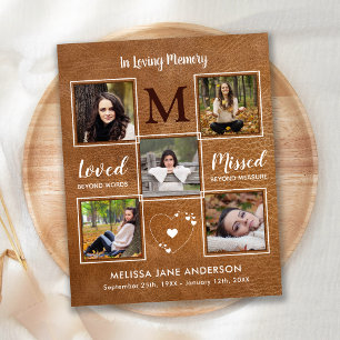 Celebration Life 5 Photo Memorial Thank You Cards