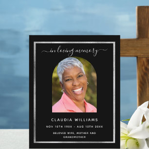 Celebration life funeral black arch photo program